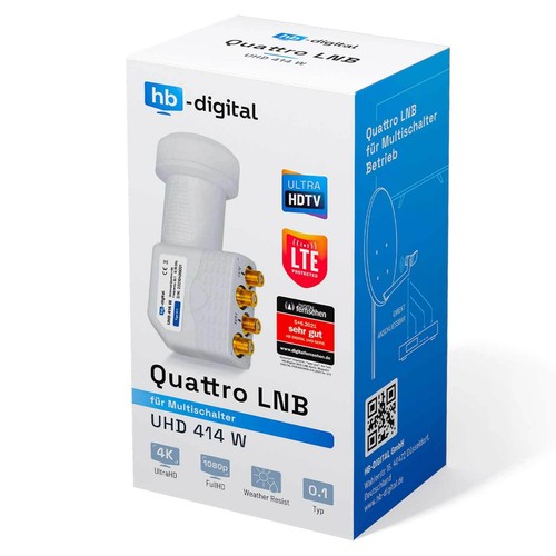 Quattro LNB LNC LMB 0,1dB quatro FULL HD TV SKY 3D 4K für Multischalter Digital - Bild 8 von 11