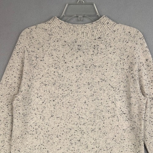 Lands End Sweater Womens Small Ivory Speckled Mock Neck Luxury 100% Cashmere - Picture 6 of 13