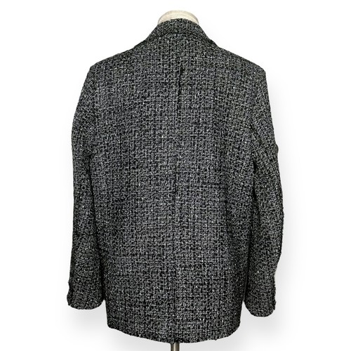 THEORY Wool Double Breasted Tweed Jacket Piazza Noelle Coat Gray Black Creative - Picture 7 of 15