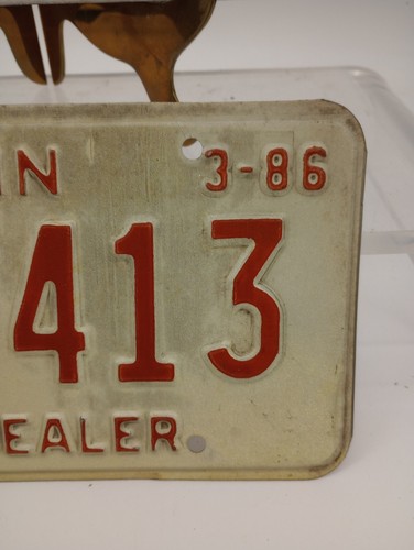 Oldtimer Paar Tennessee TN Autohändler Nummernschild Anhänger 1986 orange/weiß  - Bild 7 von 7