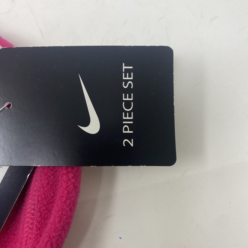 Nike Toddler Hat and Gloves Set Size 2/4T months Blue Fireberry Neck Strap - Picture 2 of 5