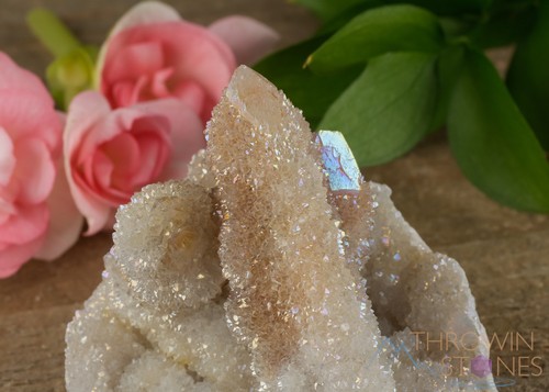 AURA QUARTZ Engel weiß, Regenbogengeist Kristallcluster metaphysisches Dekor R0439 - Bild 2 von 8