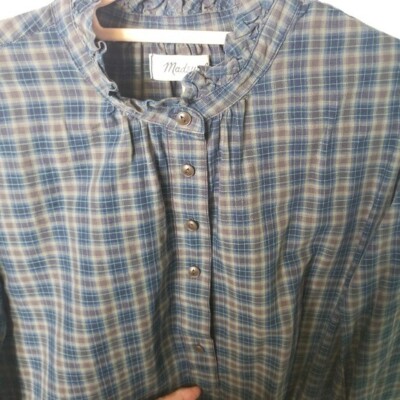Chemise Femme MADEWELL - Taille M - Motif Penny Plaid à Col Volanté (ruffle) - Neuf Avec étiquettes