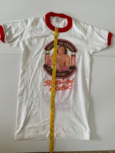 Vintage BRUTUS BEEFCAKE WWF T-Shirt Small 80s The Barber WWE Wrestling Deadstock - Picture 1 of 4