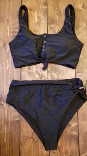 New ZAFUL Womens High Waisted Bikini Scoop Neck Swimsuit Two Piece Size 8 - Picture 2 of 8