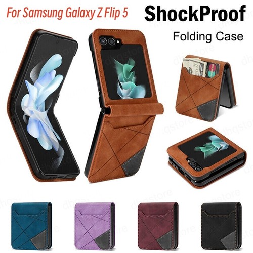 Funda tipo billetera de cuero a prueba de golpes para teléfono Samsung Z Flip5 Flip4 Flip3 - Imagen 12 de 18