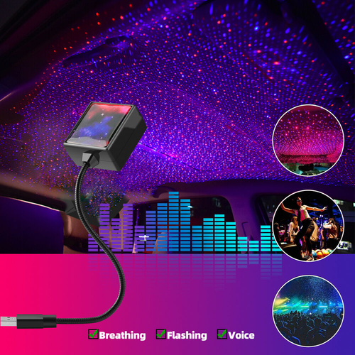 USB Car Interior Roof Atmosphere Starrry Sky Lamp LED Projector Star Night Light - Picture 5 of 12