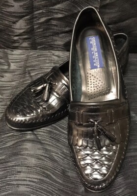 Giorgio Brutini Black Woven Tassel Slip-On Loafers s-l400.jpg main image 3