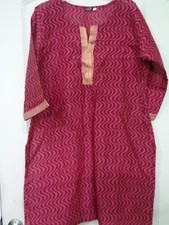 Pakistani Designer Indian dress, Party wear Kurti /Tunic size L Multi Color