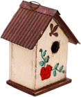 New ListingBird House Wooden Carved Floral Birdhouse with Hanging,White Hanging Bird House