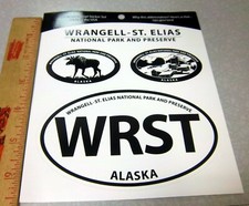Alaska Stickers Wrangell St Elias National Park Kennecott Mine, Moose, oval WRST