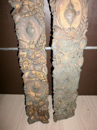 LOT DE DEUX BANDEAUX DECORATIF CUIVRE REPOUSSE/XIXème/LONG.101 et 96 cm/LARG.12 - Photo 3/5