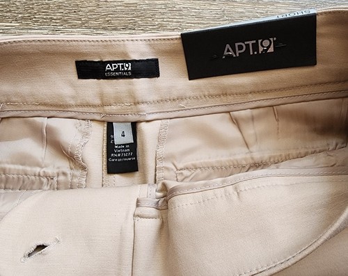 NWT APT 9 Shorts Tan Taupe Shorts Mid Rise Dressy Cuffed Size 4 28 X 5 Stretch - Picture 10 of 13