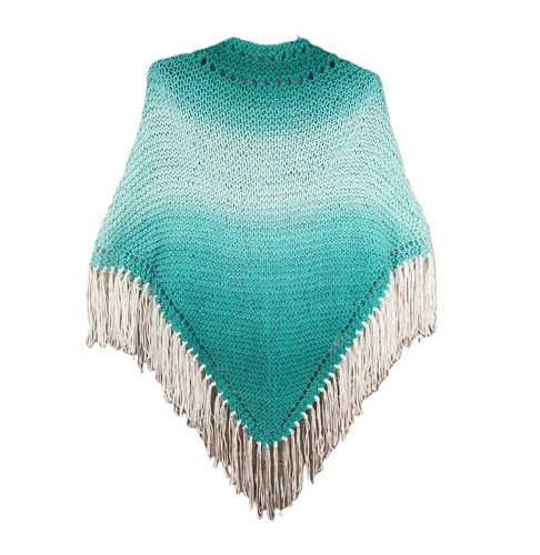 NEW Green Ombre Hand Knitted New Shawl Wrap Shrug Scarf Boho Handmade Hippie - Picture 7 of 7