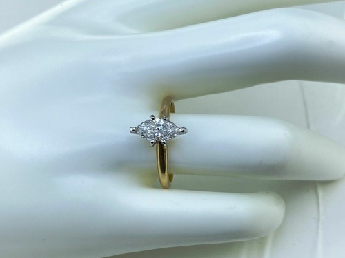 2.00 Ct Marquise Simulated Diamond Solitaire Engagement Ring Yellow Gold Plated - Picture 5 of 8