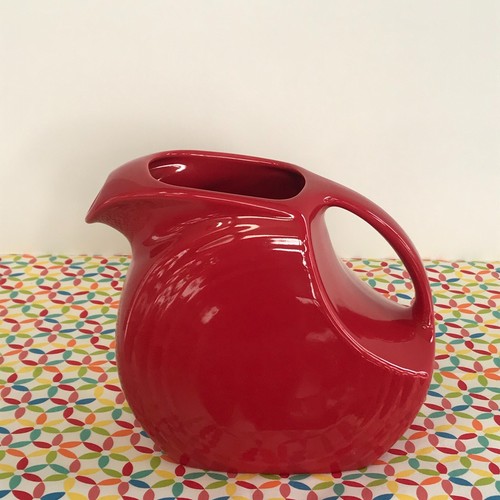 Fiestaware Scarlet Large Disc Pitcher Fiesta Red Water Pitcher - Picture 2 of 5