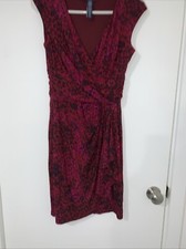 Chaps Ralph Lauren Sheath Dress Red Black Floral Small Petite Cocktail Dress