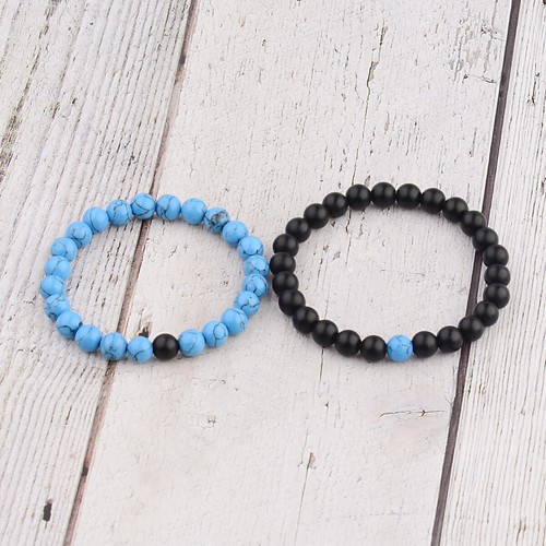 Couple His & Hers Distance Bracelet Lava Bead Matching YinYang Jewelry Fashion - Picture 11 of 12
