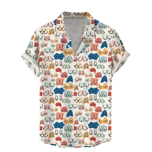 Funny Penis Printed T Shirt Men Button Down Hawaiian Tops Novelty Summer Gift UK - Picture 11 of 28