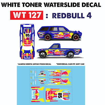 WT257 White Toner Waterslide Decals /> SUB 555 />For Custom 1:64 Hot Wheels