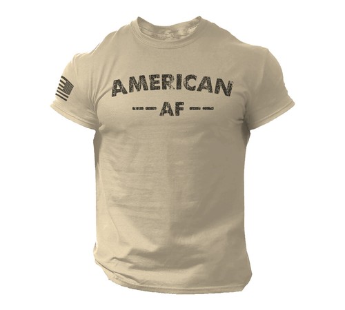 American AF Patriotic USA Flag T Shirt for Men Funny - Soft Style 100% Cotton - Picture 8 of 8