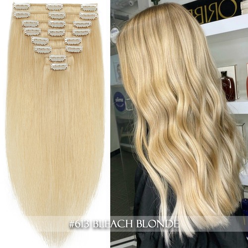 FULL HEAD Clip In Remy 100% Echthaar Extensions Russian Balayage Ombre USA - Bild 59 von 103