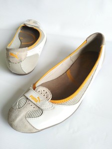 PUMA-ZANDY-ECO-Earthalite-Sport-Ballet-Flats-Orange-Taupe-Gray-Womens-Size-9