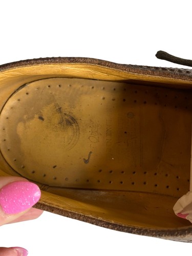 Vintage Dr. Martens Mens Brown Leather Oxfords Lace Up Shoes Made in England 8.5 - Picture 8 of 12