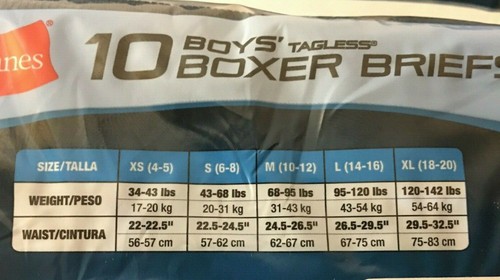 Hanes 10 Pack BOYS Underwear TAGLESS Boxer Briefs Comfort Soft Waistband SMALL - Picture 4 of 5