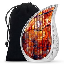 Stained Glass Memorial Urn - Beautiful Urn For Ashes Adult Male - 10 Inch