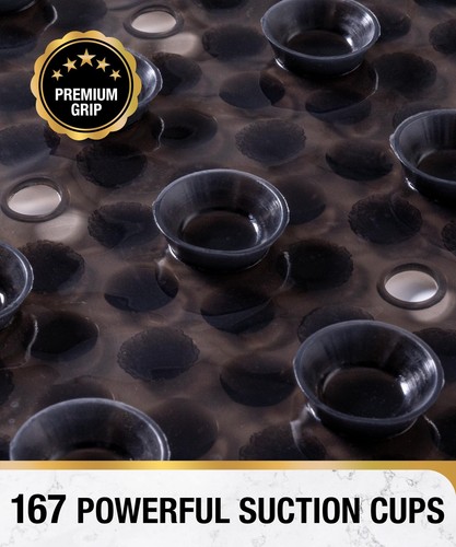 27x15 Inch Oval Bathtub Mat Non-Slip Shower Mat w/ Suction Cups and Drain Holes - Picture 7 of 8