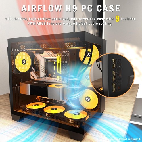 High-Performance Mid-Tower PC Case with Type-C Port & 360mm Radiator Support - Picture 7 of 12