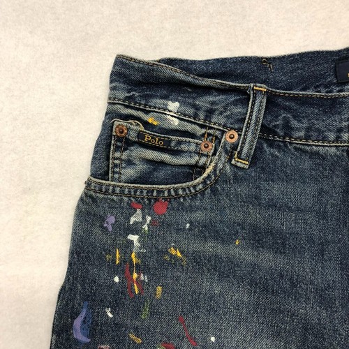 POLO RALPH LAUREN Jeans Shorts Youth 18 Sullivan Slim Fit Fray Blue Denim NWT - Picture 2 of 6