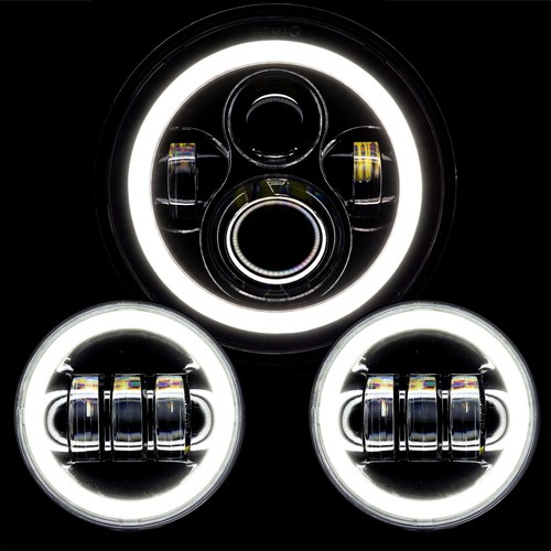Eagle Lights 7" Black Halo LED Headlight Spot Light Kit '14 - '23 Harley Touring - Picture 5 of 16