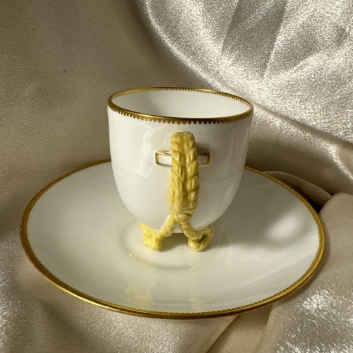 Seltene braune Westhead & Moore Porzellan Tasse & Untertasse Seilgriff & Füße Lesen - Bild 3 von 24