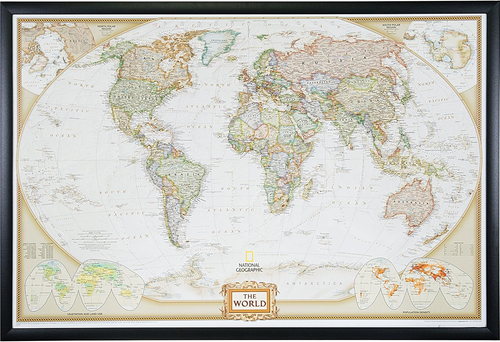 Wayfarer, Executive World Push Pin Travel Map - Picture 1 of 7