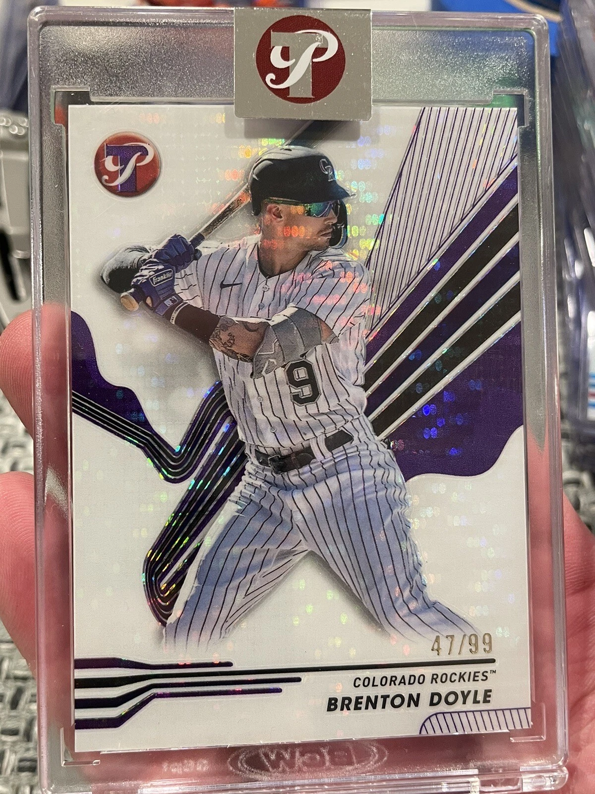 Brenton Doyle 2024 Topps Pristine Baseball Encased Purple Refractor/99 Rockies