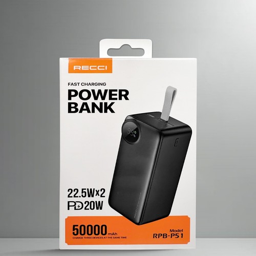Portable 22.5W Recci Power Bank 10/20/30/50000mah Fast Charger for Mobile Phones - Picture 35 of 37