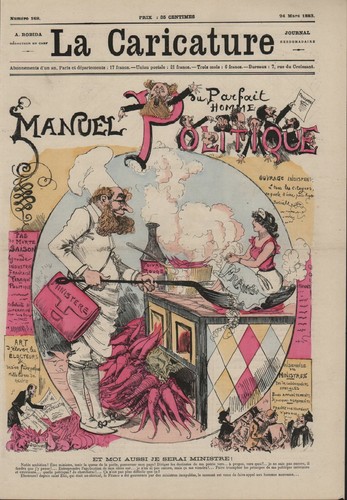 Manuel du parfait homme politique par A. Robida - - Gravure de presse 1883 - Picture 2 of 2