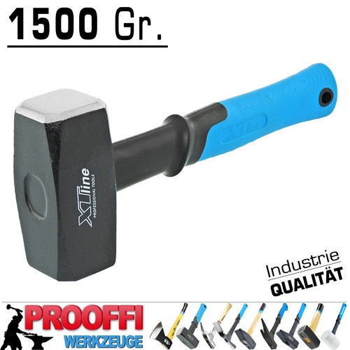 3-tlg Fäustel Schlosserhammer 1000 1500 2000 Gr. Vorschlag Hammer Fiberglas XT - Bild 3 von 7