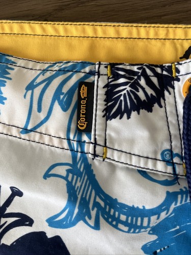 Corona Extra Board Shorts Men's Yellow/Blue Tie Swim  Sz XXL (38), 2007 Modelo - Picture 4 of 11