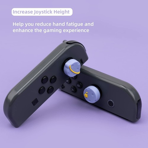 Purple Protective Case+ 4PCS Thumb Grip Caps Cover for Nintendo Switch Purple - Picture 8 of 12