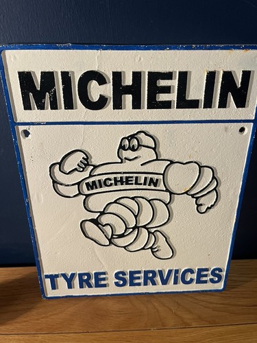 Letrero de hierro fundido Michelin Man Tyre Services - Decoración de garaje - Regalo de cueva para hombre 24X30CM - Imagen 3 de 4