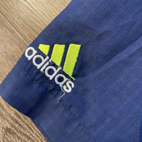 Vintage Adidas Fußball Shorts; Gr. XL; 5” Schrittlänge mit 28” Gummibund; navy neon - Bild 5 von 10