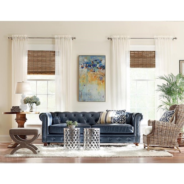 Home Decorators Collection Sofa Gordon Blue 0849400310 Home Decorators Collection Chesterfield Gordon Tufted Design Blue Leather Sofa