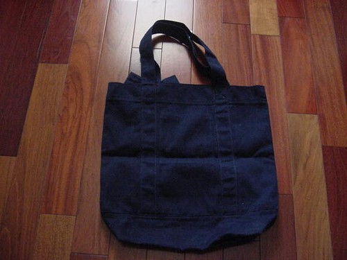 ABERCROMBIE & FITCH each Book Bag Shoulder Tote Handbag Blue Carry On Embroider - Picture 8 of 8