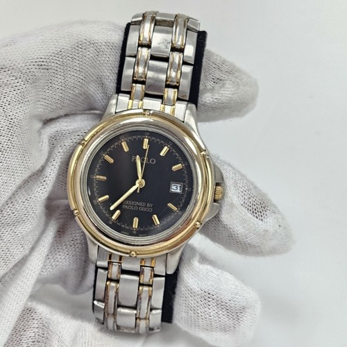 Paolo By Paolo Gucci PA-1013 Mens Analog Wrist Watch Black Dial Date - Picture 2 of 7