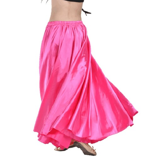 360 Circle Swing Skirt Belly Dance Costume Tribal Satin Long Skirt Flamenco Jupe - Picture 6 of 12