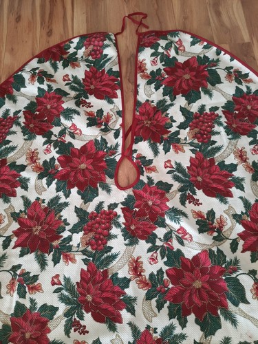 Weihnachtsstern Weihnachtsbaum Rock Made in Spain rot grün gold beige 46" Durchmesser - Bild 2 von 7