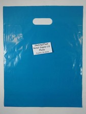 100 Qty. 12" x 15" Teal Glossy Low Density Merchandise Bag Retail Shopping